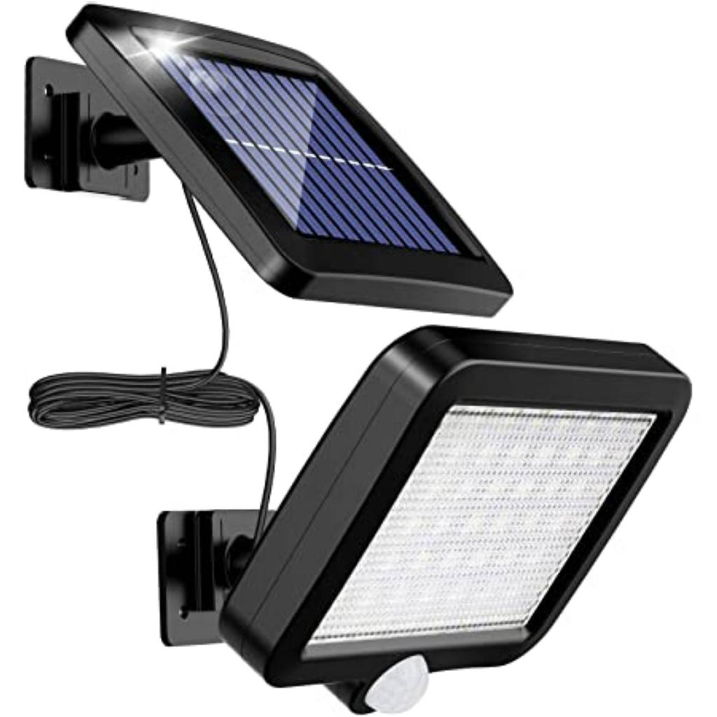 MPJ Lumière solaire extérieure avec détecteur de mouvement 56 LED, lumière solaire de jardin étanche IP65 à 120 ° avec câble de 5 m