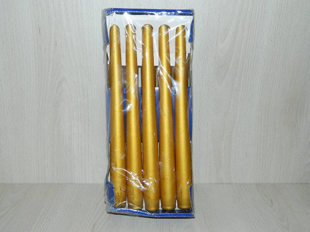 10 bougies antiques DUNI couleur or