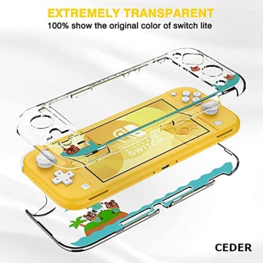 Coque de Protection pour Nintendo Switch Lite Rigide Transparent Antichoc Cover Animal Crossing