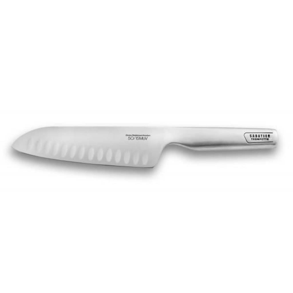 Couteau santoku alvéolé Tout Inox 17cm Sabatier Trompette