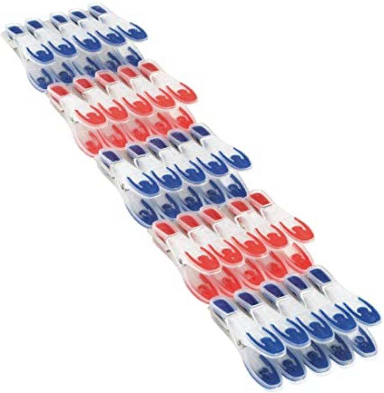 25 pinces à linge (15 x bleu, 10 x rouge)