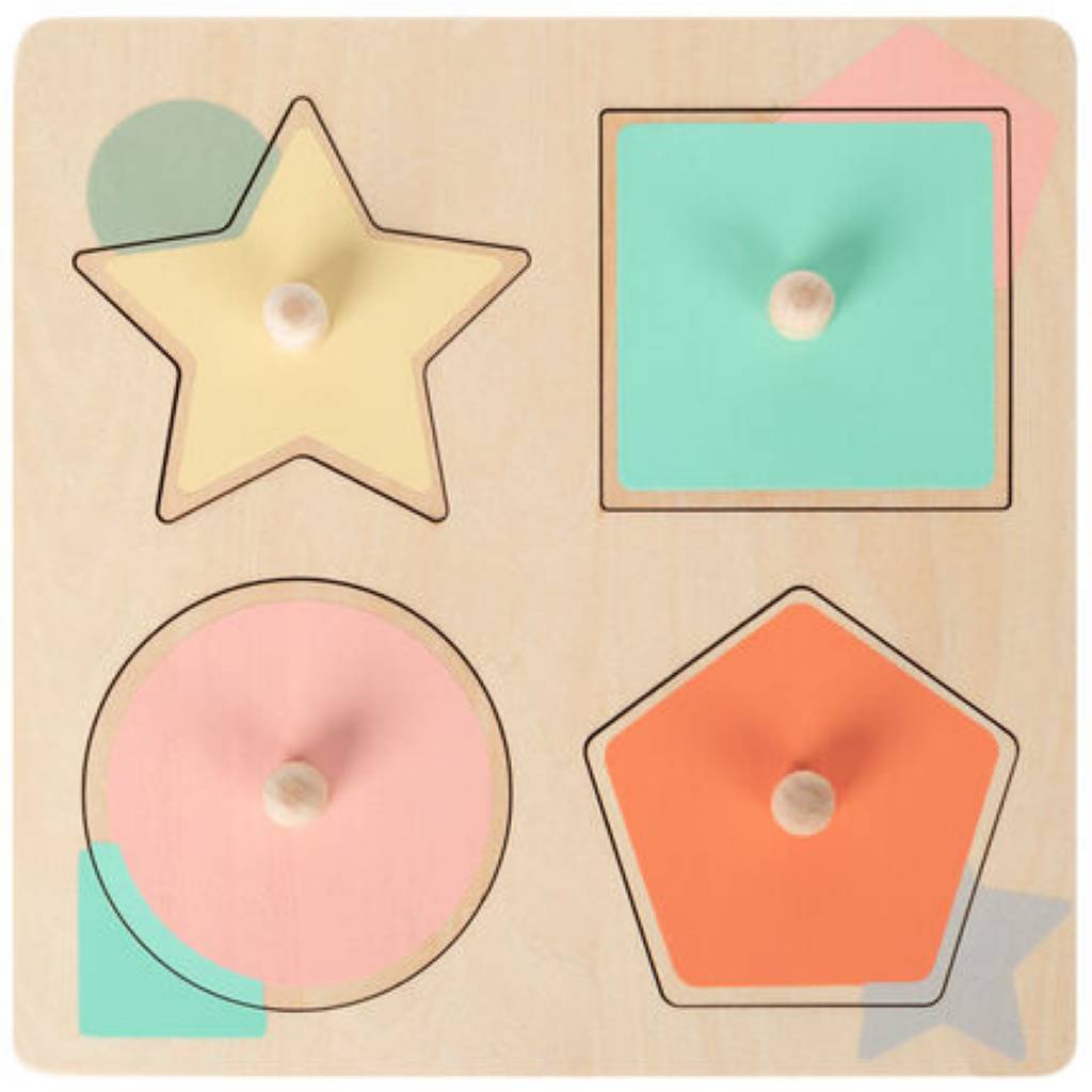 Produit neuf en déstockage – Puzzle en bois Crazy Colors 5pcs - Prémaman