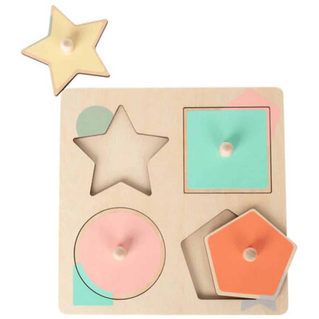 Puzzle en bois Crazy Colors 5pcs - Prémaman